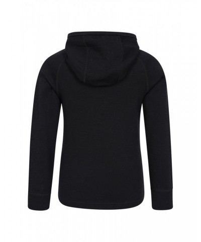 Merino Kids Pullover Hoodie Black $29.49 Thermals