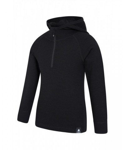 Merino Kids Pullover Hoodie Black $29.49 Thermals