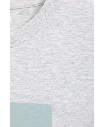 Bike Organic Cotton Mens T-Shirt Light Grey $14.30 Tops