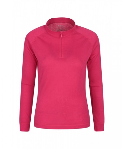 Talus Womens Zipped Turtle Neck Top Pink $13.49 Thermals