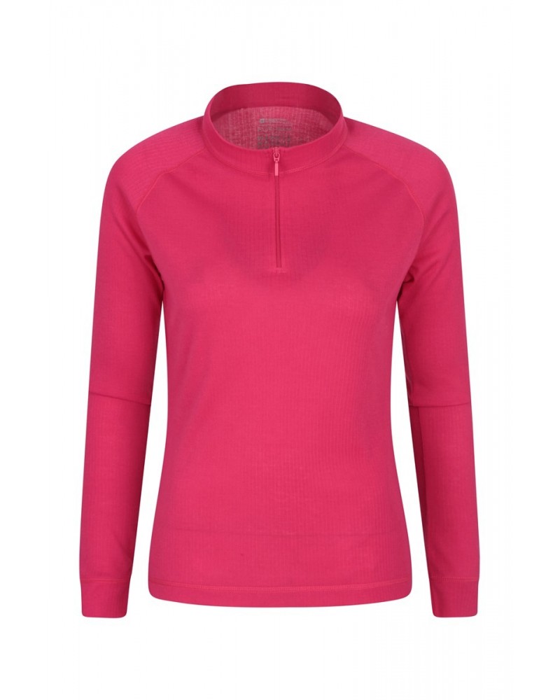 Talus Womens Zipped Turtle Neck Top Pink $13.49 Thermals