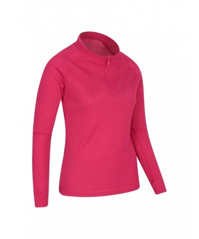 Talus Womens Zipped Turtle Neck Top Pink $13.49 Thermals