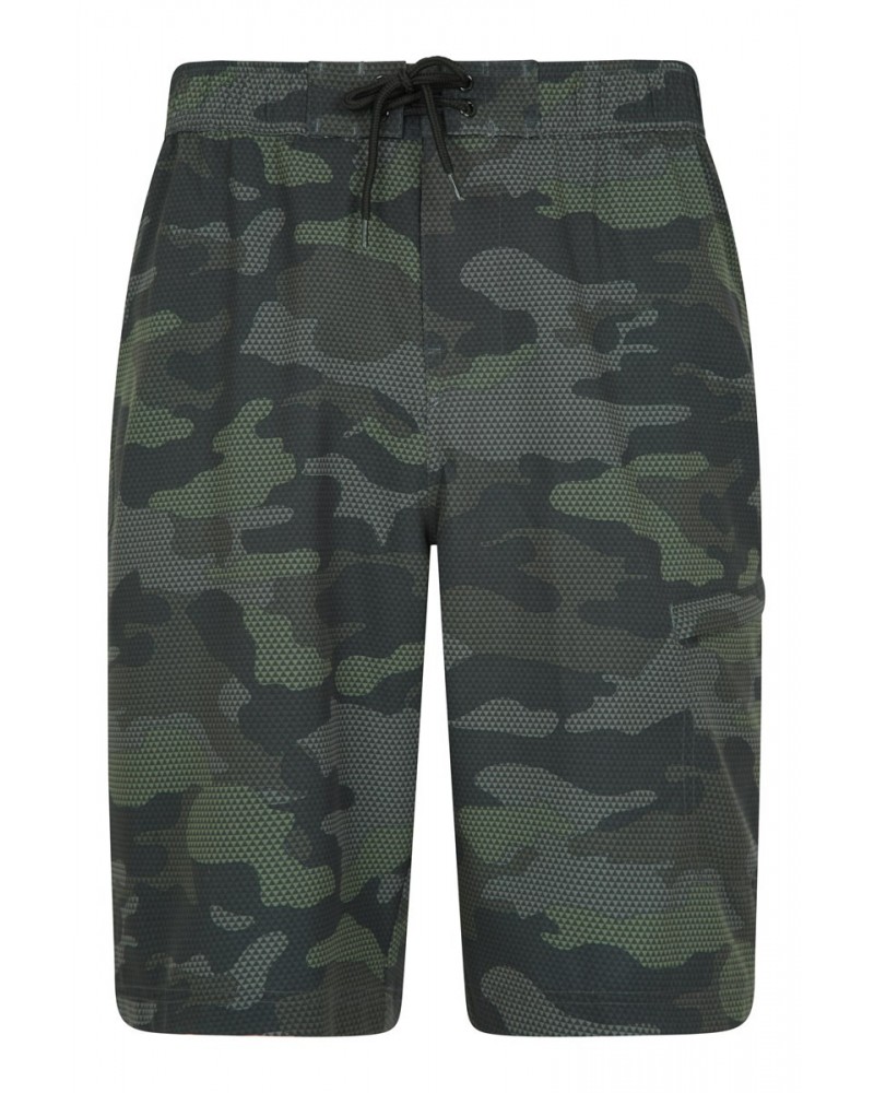 Printed Mens Swim Shorts Dark Green $23.99 Pants