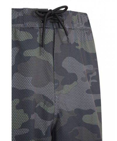 Printed Mens Swim Shorts Dark Green $23.99 Pants