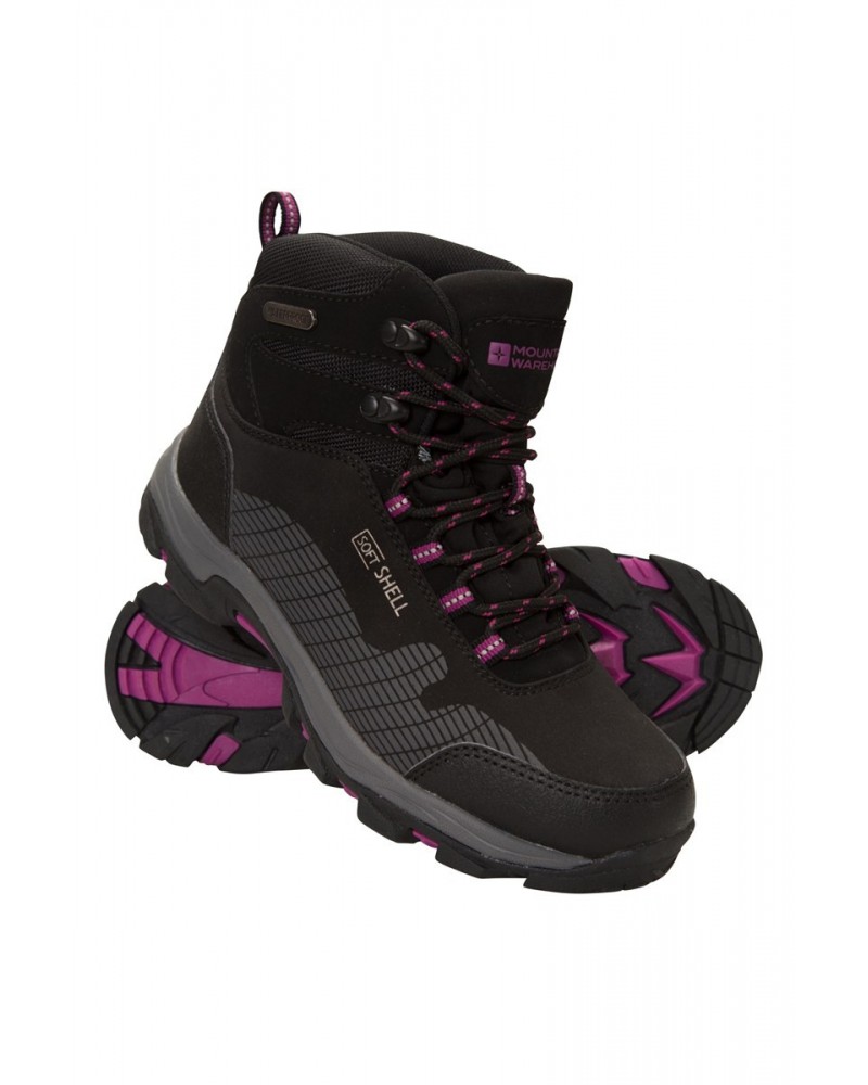 Softshell Kids Waterproof Hiking Boots Berry $27.30 Footwear