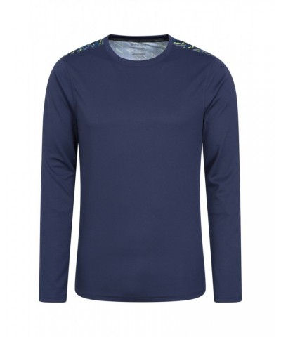 Aspect Panel Long Sleeve Mens Top Blue $13.24 Tops