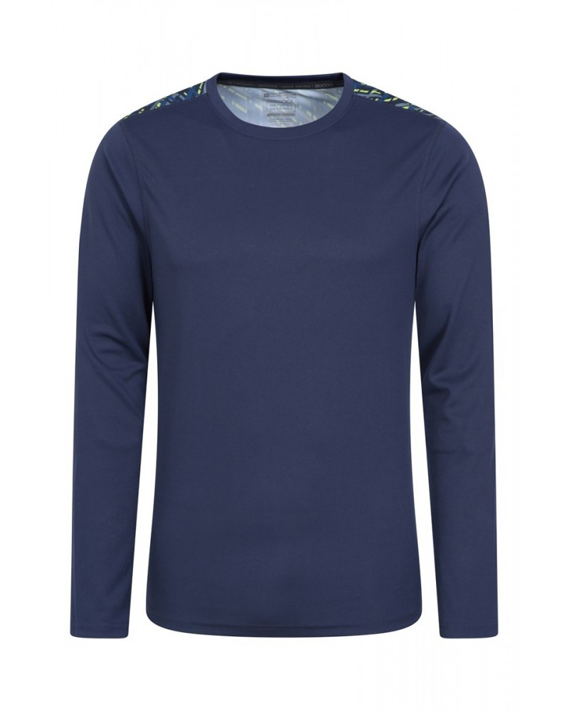 Aspect Panel Long Sleeve Mens Top Blue $13.24 Tops