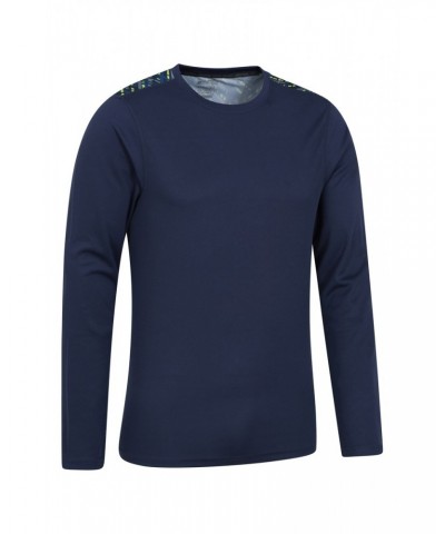 Aspect Panel Long Sleeve Mens Top Blue $13.24 Tops