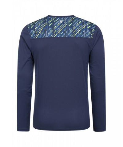 Aspect Panel Long Sleeve Mens Top Blue $13.24 Tops