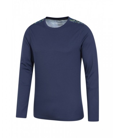 Aspect Panel Long Sleeve Mens Top Blue $13.24 Tops