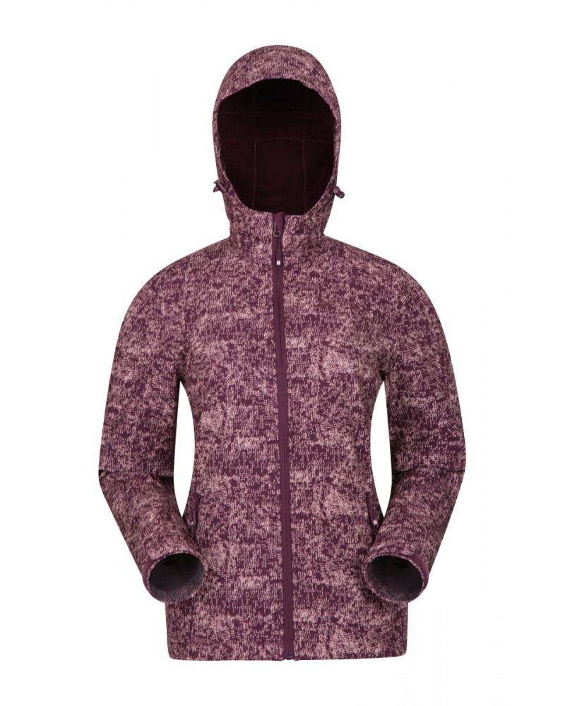 Exodus Womens Printed Water Resistant Softshell Burgundy $32.20 Jackets