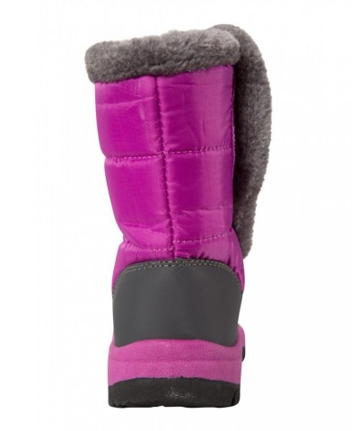 Caribou Kids Faux Fur Trim Adaptive Snow Boots Purple $22.39 Footwear