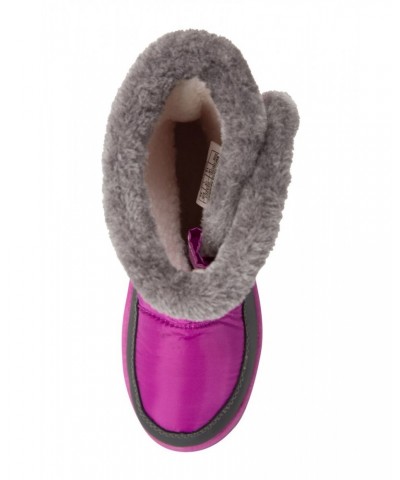 Caribou Kids Faux Fur Trim Adaptive Snow Boots Purple $22.39 Footwear