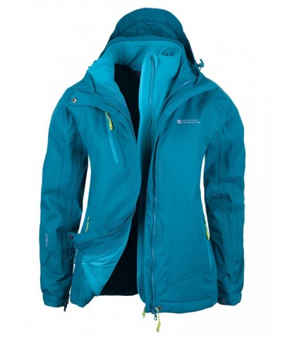 Bracken Extreme Womens 3 in 1 Waterproof Jacket Turquoise $50.40 Jackets