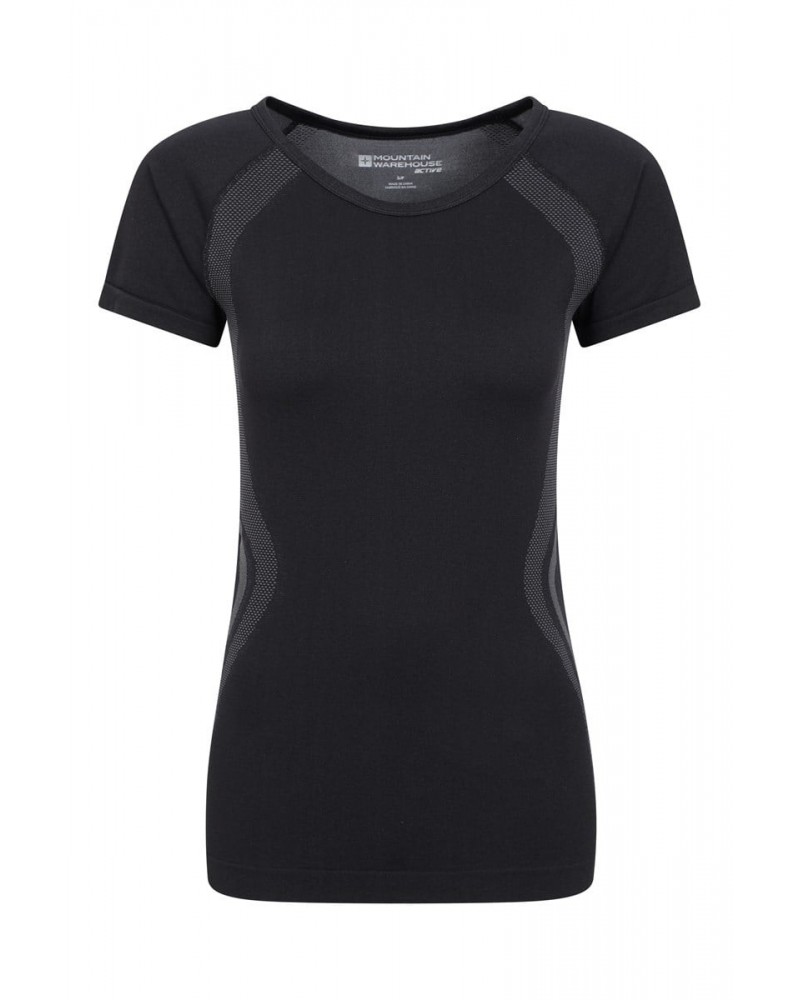 Track Womens Seamless Tee Black $10.19 Active