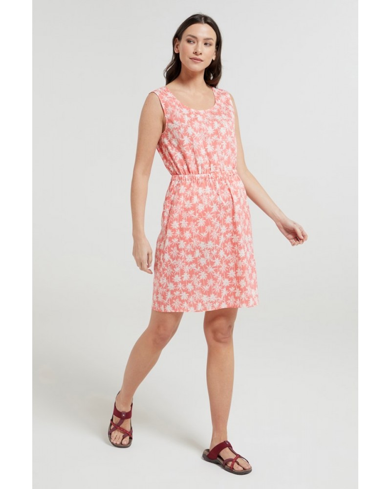 Fiji Womens Sleeveless Lightweight Dress Coral $15.75 Dresses & Skirts