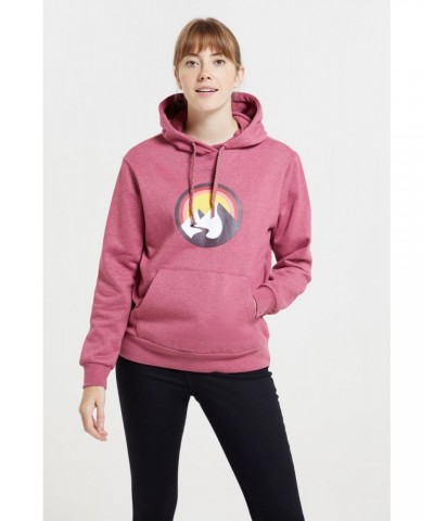 Sunset Mountain Womens Hoodie Burgundy $19.60 Tops