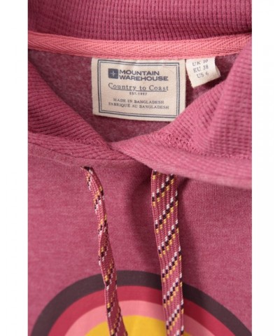 Sunset Mountain Womens Hoodie Burgundy $19.60 Tops