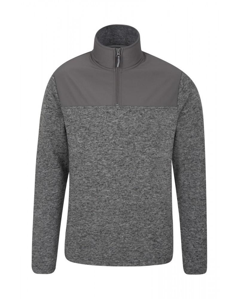 Idris Panel Mens Half-ZipFleece Grey $17.99 Fleece