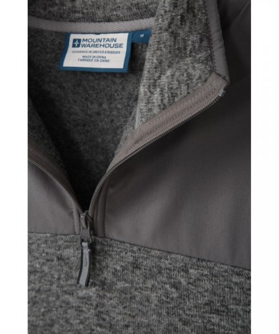 Idris Panel Mens Half-ZipFleece Grey $17.99 Fleece