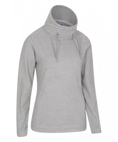 Hebridean Womens Cowl Neck Sweatshirt Light Grey $18.86 Fleece