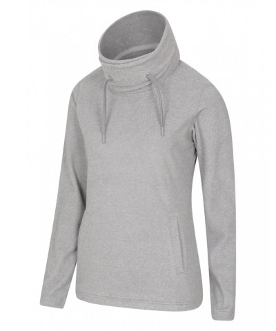 Hebridean Womens Cowl Neck Sweatshirt Light Grey $18.86 Fleece