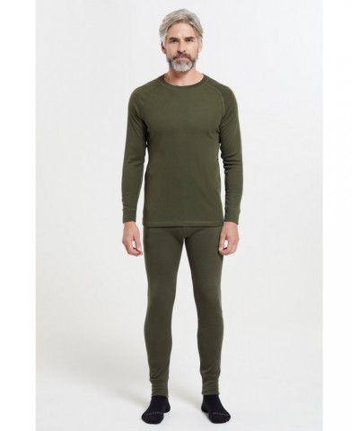 Talus Mens Long Sleeved Round Neck Top Khaki $13.79 Thermals