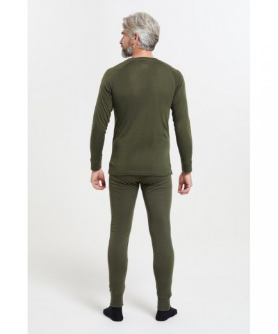 Talus Mens Long Sleeved Round Neck Top Khaki $13.79 Thermals