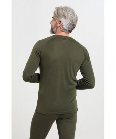 Talus Mens Long Sleeved Round Neck Top Khaki $13.79 Thermals