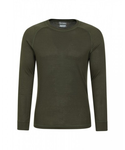 Talus Mens Long Sleeved Round Neck Top Khaki $13.79 Thermals