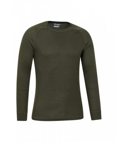 Talus Mens Long Sleeved Round Neck Top Khaki $13.79 Thermals