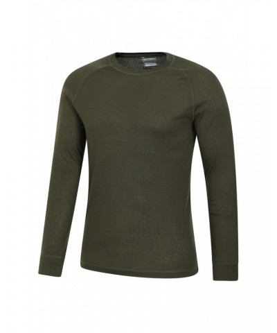 Talus Mens Long Sleeved Round Neck Top Khaki $13.79 Thermals