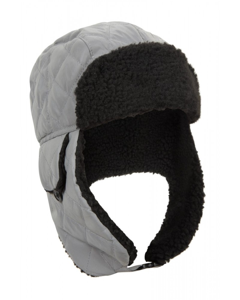 Reflective Kids Water-Resistant Thermal Trapper Hat Grey $14.99 Accessories