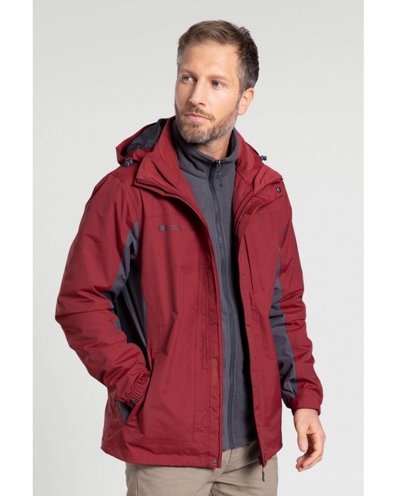 Thunderstorm Mens 3 in 1 Jacket Dark Red $43.34 Jackets