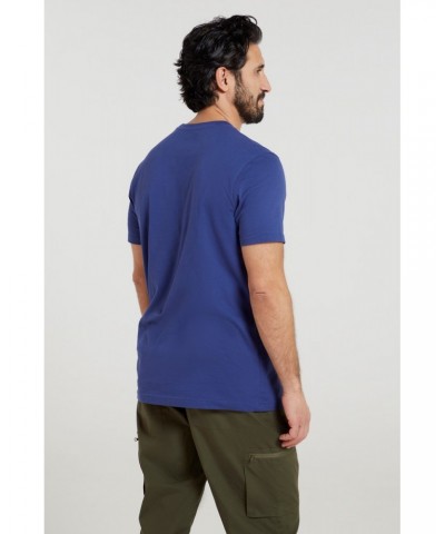 Explore Mountain Organic Mens T-Shirt Blue $12.97 Tops