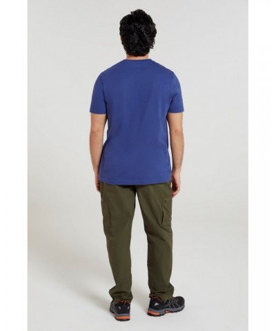 Explore Mountain Organic Mens T-Shirt Blue $12.97 Tops