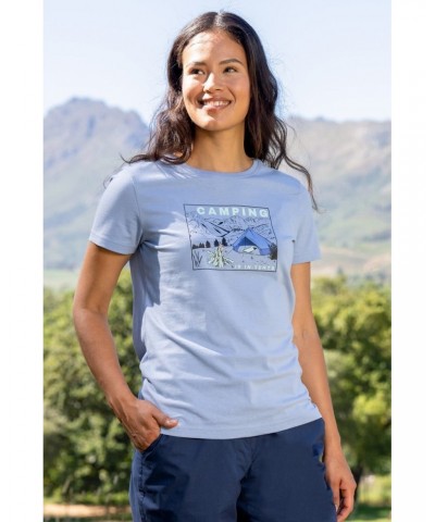 Camping Is In-Tents Womens Organic T-Shirt Light Blue $12.99 Loungewear