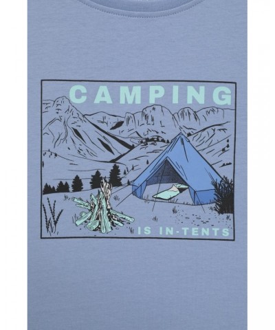 Camping Is In-Tents Womens Organic T-Shirt Light Blue $12.99 Loungewear