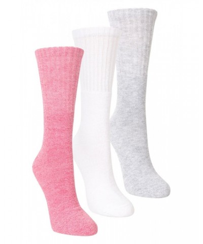 Outdoor Womens Mid-Calf Hiking Socks 3-Pack Pale Pink $10.79 Accessories