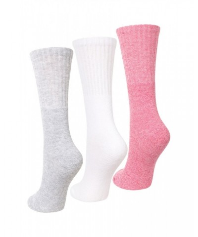 Outdoor Womens Mid-Calf Hiking Socks 3-Pack Pale Pink $10.79 Accessories