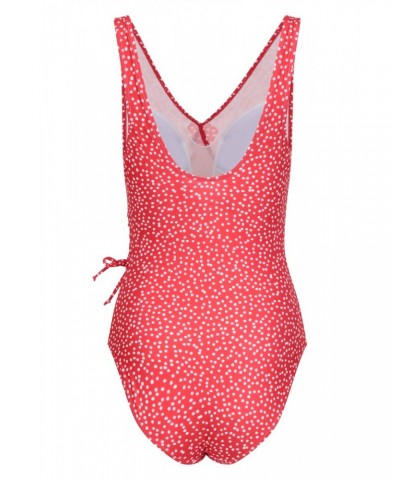 Sardinia Womens Wrap Ruched Swimsuit Red $24.00 Swimwear