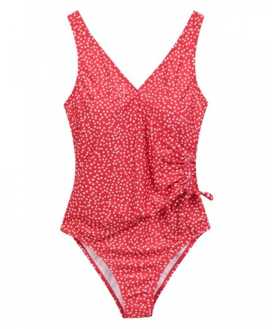 Sardinia Womens Wrap Ruched Swimsuit Red $24.00 Swimwear