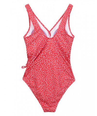 Sardinia Womens Wrap Ruched Swimsuit Red $24.00 Swimwear