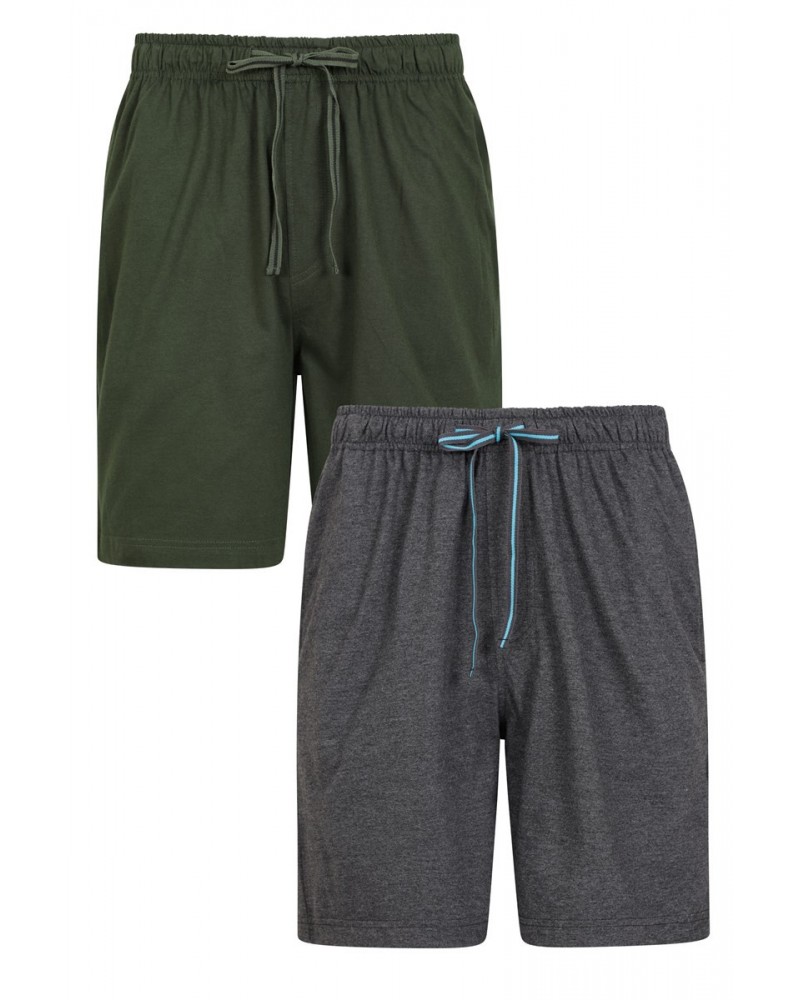 Mens Pajama Shorts 2-Pack Khaki $15.00 Loungewear