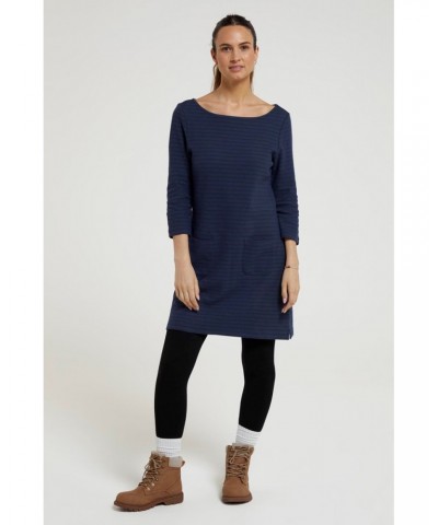 Marble Womens Striped Tunic Dress Navy $16.40 Dresses & Skirts