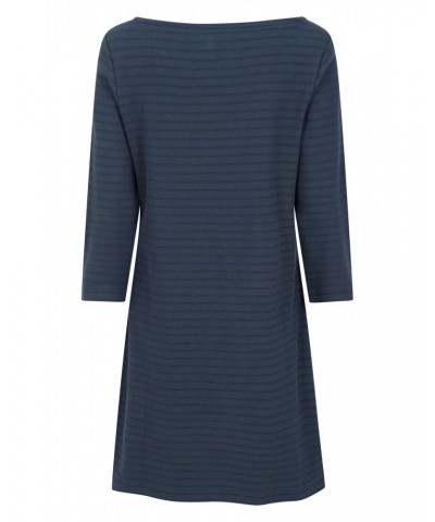 Marble Womens Striped Tunic Dress Navy $16.40 Dresses & Skirts