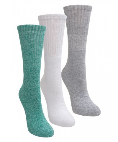 Outdoor Womens Mid-Calf Hiking Socks 3-Pack Green $11.39 Accessories