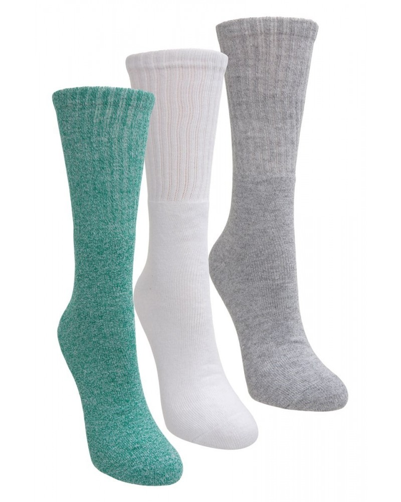 Outdoor Womens Mid-Calf Hiking Socks 3-Pack Green $11.39 Accessories