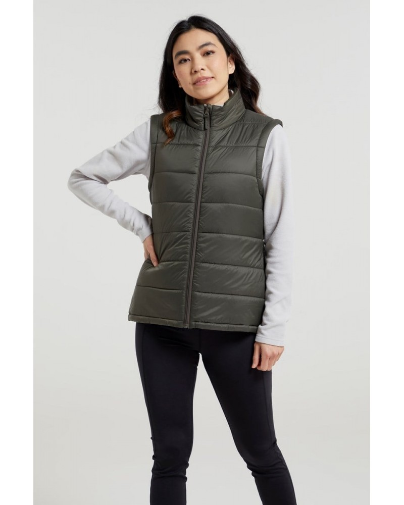 Mountain Essentials Womens Insulated Vest Khaki $17.39 Jackets