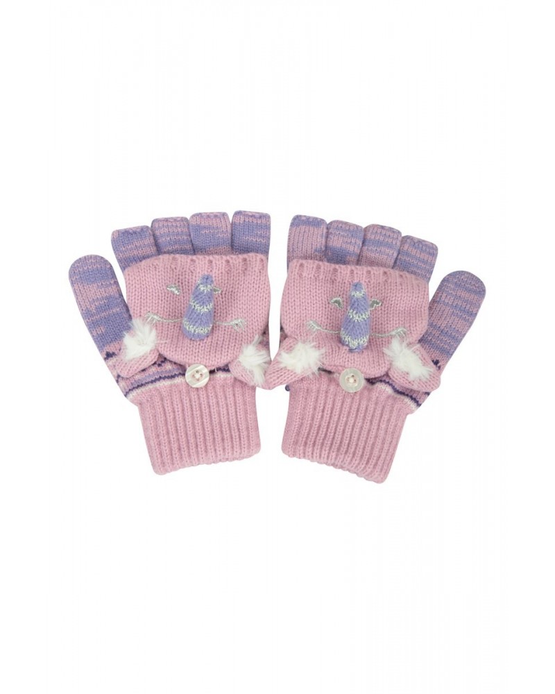 Unicorn Kids Knitted Gloves Lilac $10.99 Accessories